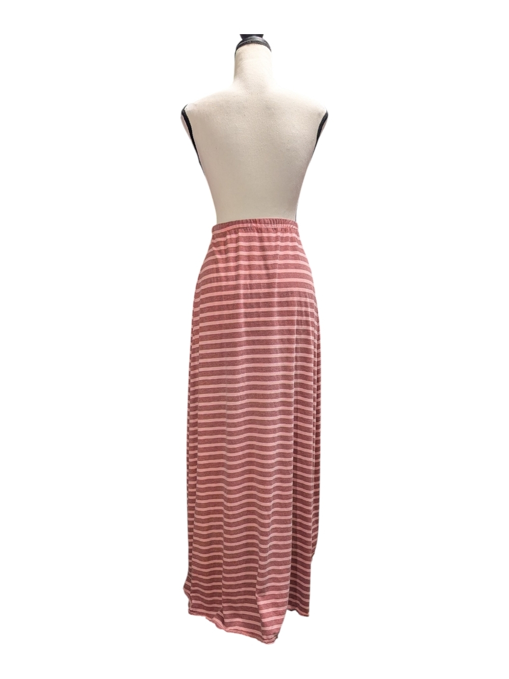 Striped Dusty Rose High-Low Maxi Skirt - Picture 4 of 7